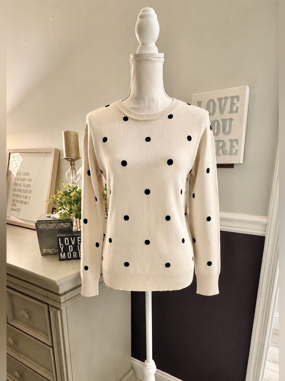 Amazon Essentials Polka Dot Sweater NWT